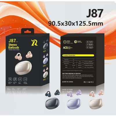 J87 JL Chipset TWS In-Ear Headphones with LED Indicator for 5.4 IPX5 Waterproof Noise Cancelling for Sports Running